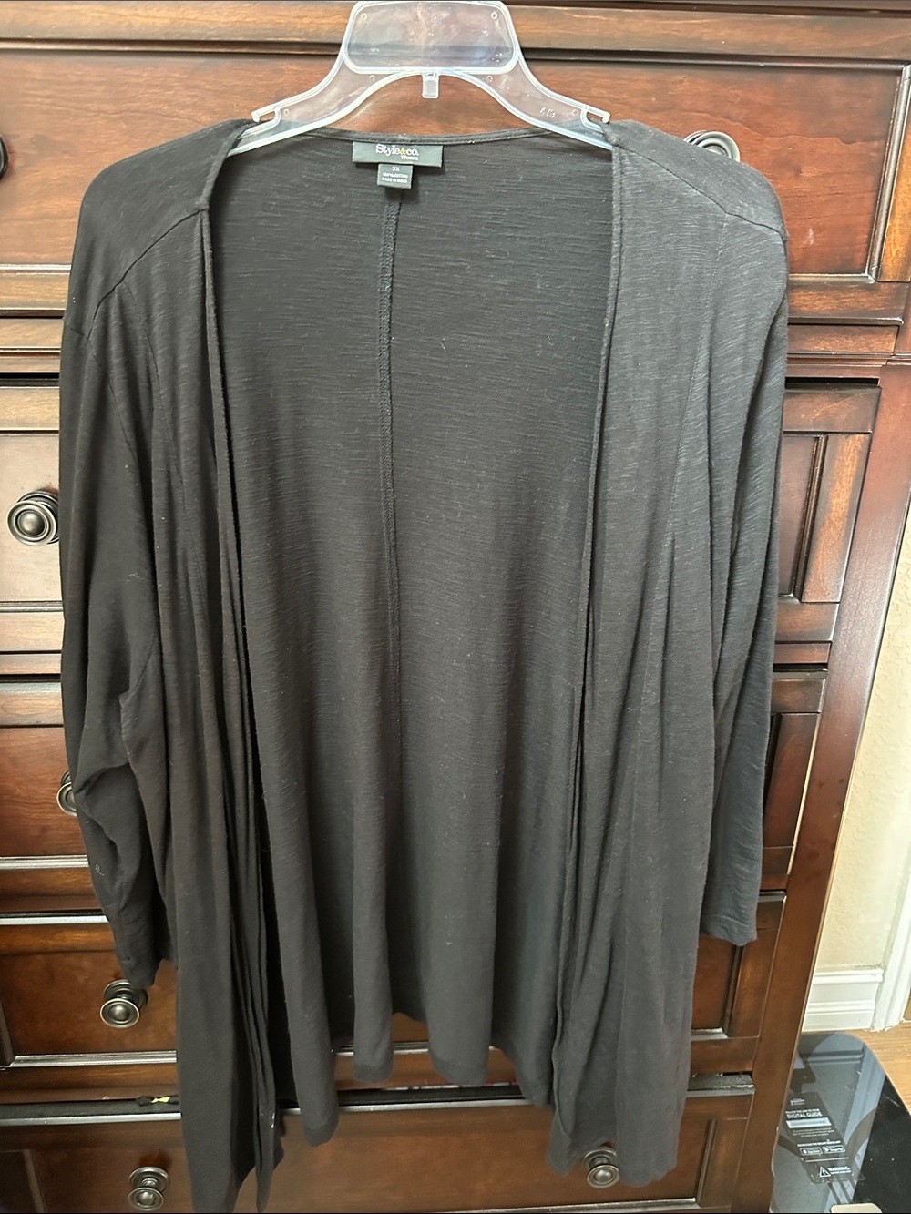 Style & Co. Black Open Front Cardigan